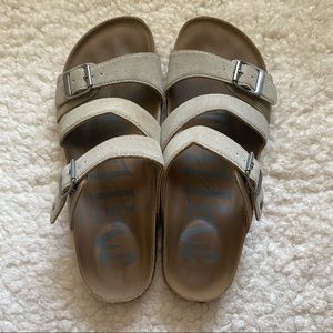 Mad Pow Multistrap Suede Cork Footbed Sandal Women’s 7